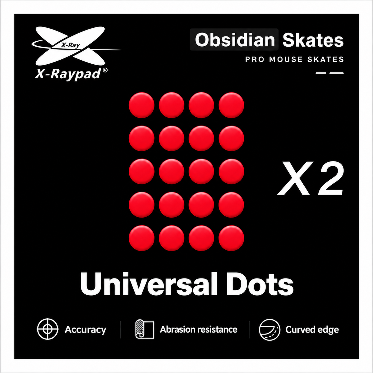 X-Raypad Obsidian Ślizgacze do Myszy - 6,5 mm - 40 szt.